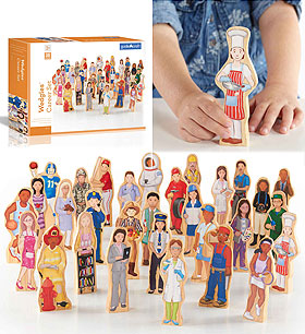 <font color=red>NEW!  </font> Wooden Career People Set